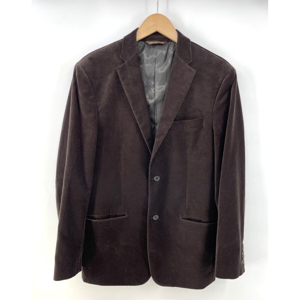 Perry Ellis Velvet Blazer Mens 40R Brown Classic Preppy Old Money Hipster
